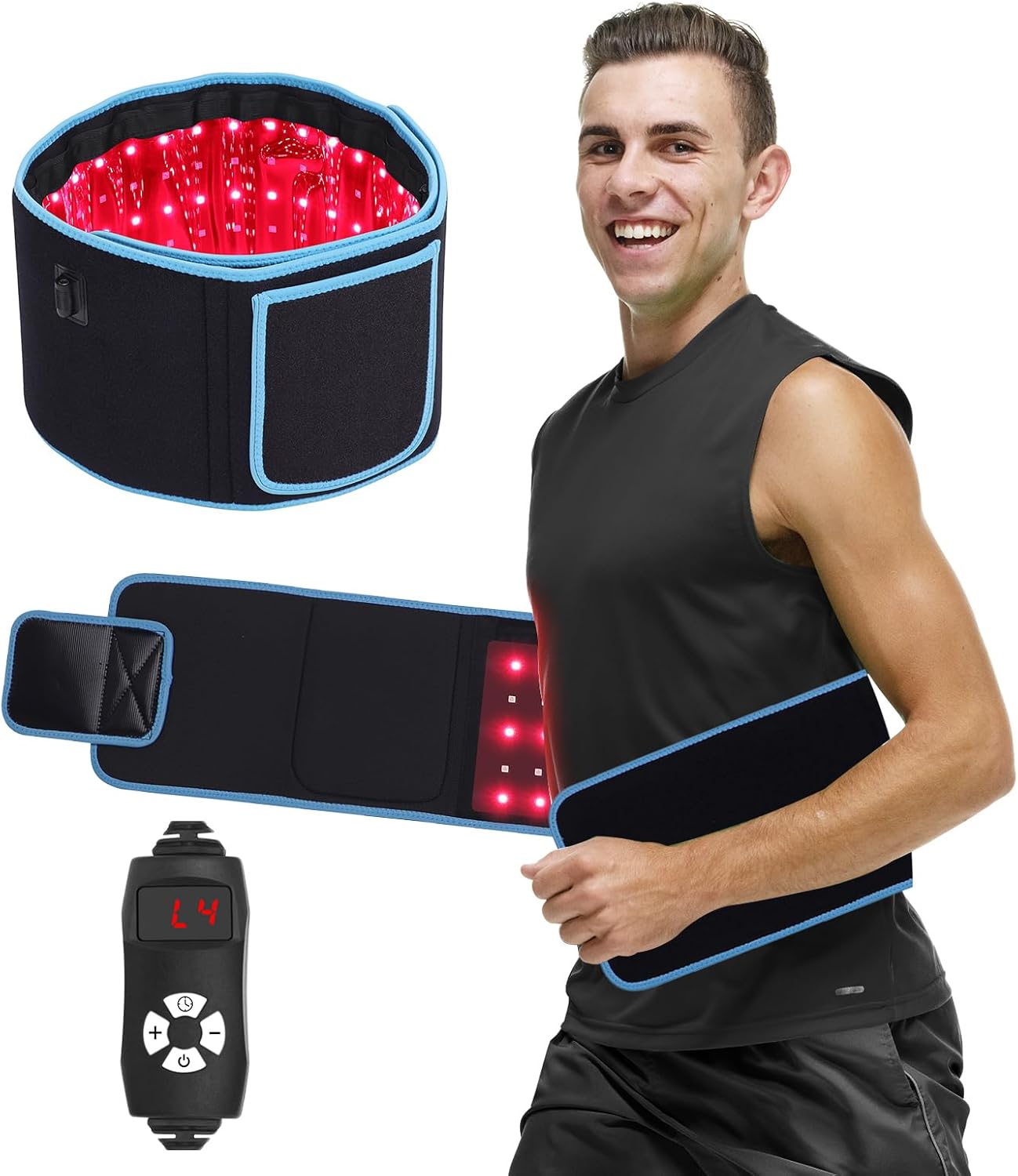 Weight Belt Lifting - Sabuk Pijat Fototerapi LED Kompres Panas