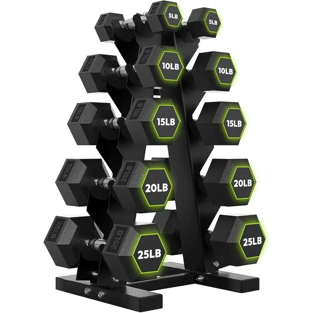 Dumbbell Hexagonal dengan Rak  - Home Gym Designs ulasan dan harga