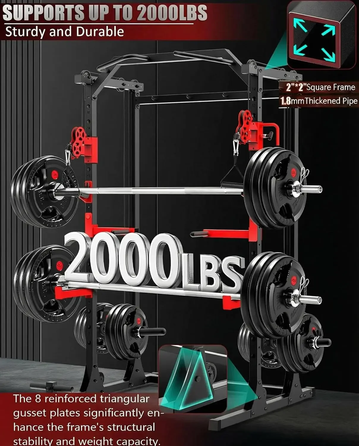 2.0 PRO Power Cage Home Gym -  - Home Gym Rack With Cables ulasan dan harga