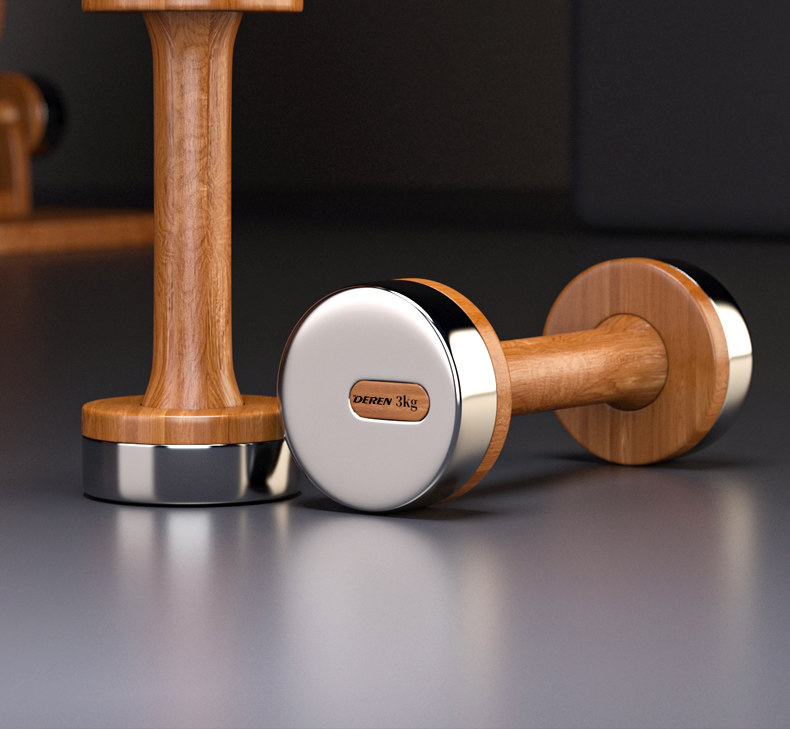 Set Dumbbell Kayu & Baja yang  - Home Gym Designs ulasan dan harga