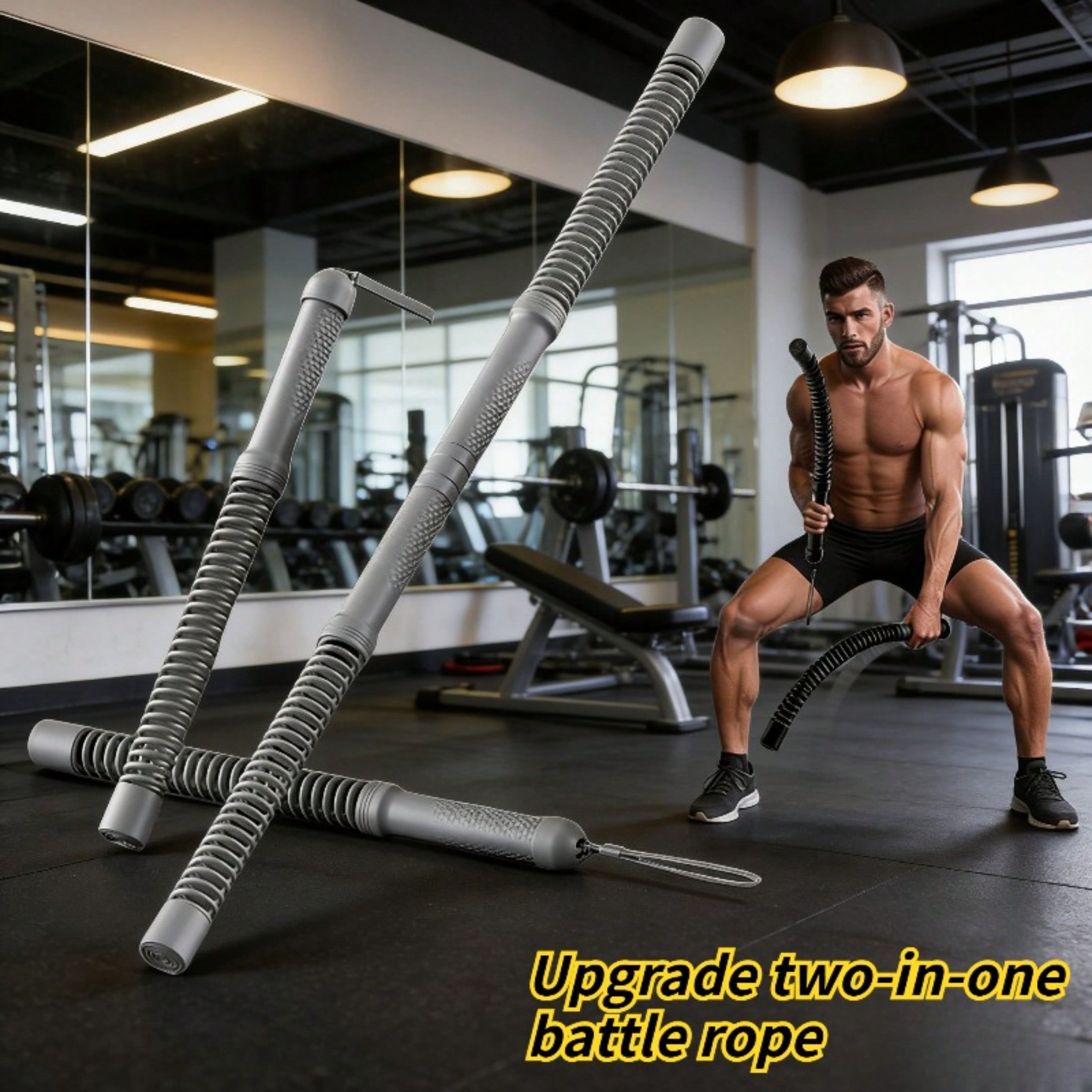 2-in-1 Cordless Battle Rope Po - Home Gym Portable ulasan dan harga