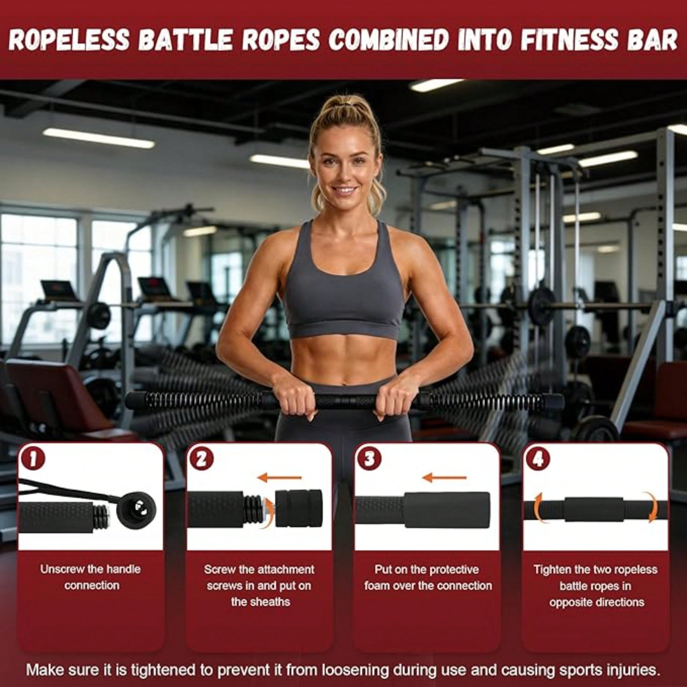 2-in-1 Cordless Battle Rope Po - Home Gym Portable ulasan dan harga